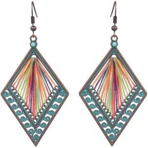 Muti-colored Braided Ropegeometric Dangle Statement Vintage Earring for Women